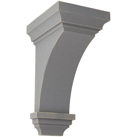 Ekena Millwork 7"W x 7 3/4"D x 14"H Jumbo Jefferson Wood Vintage Decor Corbel, Pebble Grey CORWD07X07X14JEPG